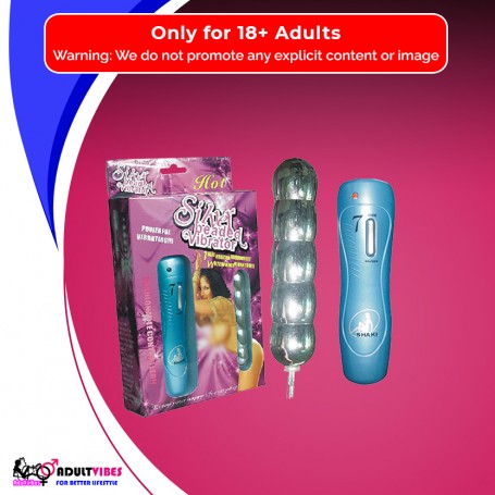 Silver Beaded Anal Vibrator-BIG AD-011