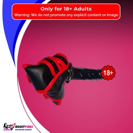 Black Red Edge Leather Harness Lesbian Strapon SO-025