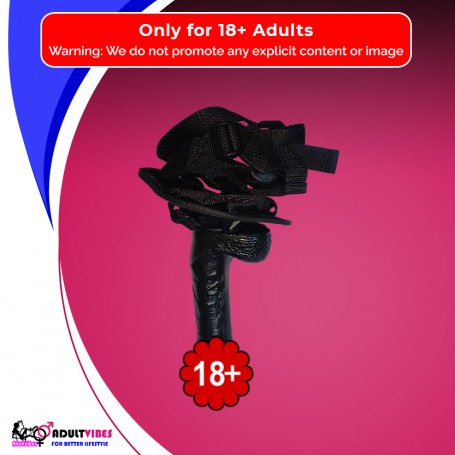 Strap On Dildo Harness with Big Black Dildo Vibrator SO-027